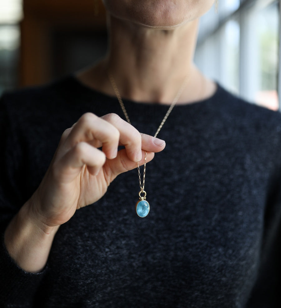 Aquamarine Oval Pendant