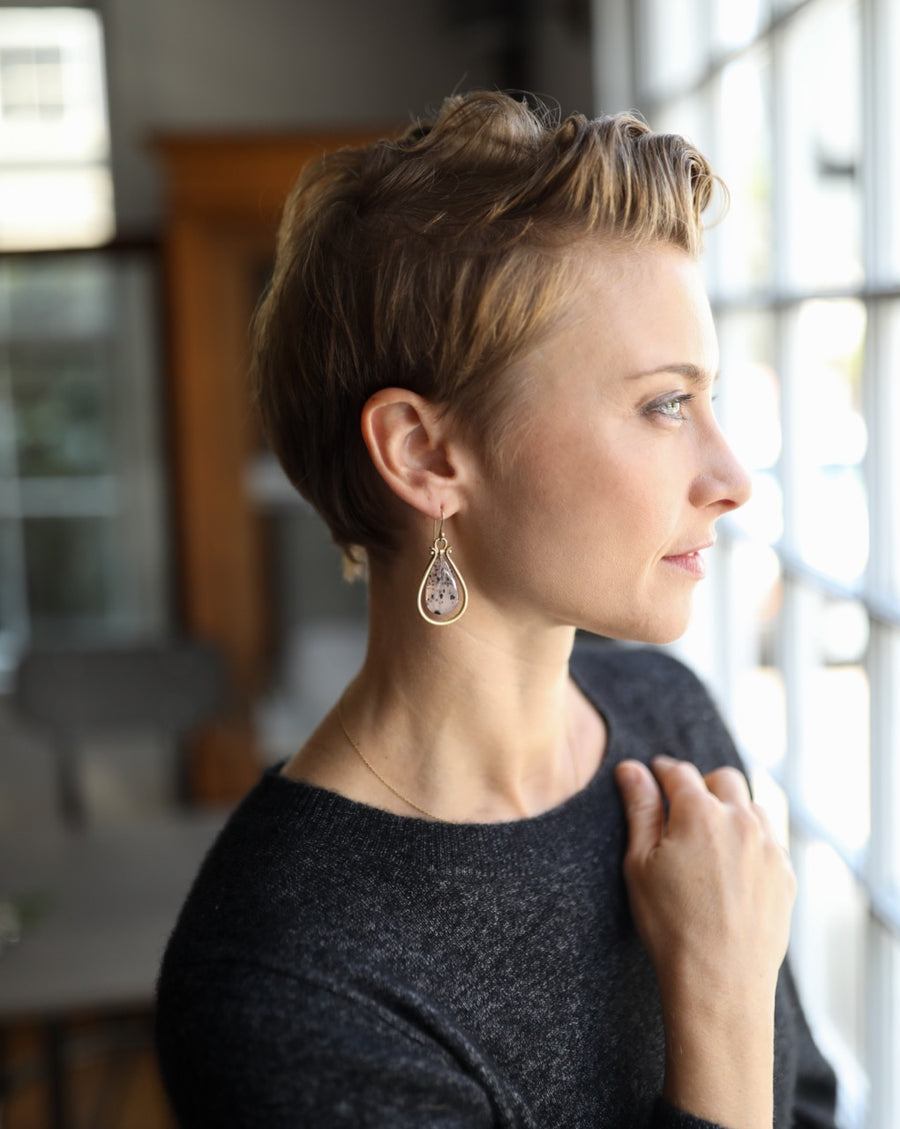 Montana Agate Lyre Earrings