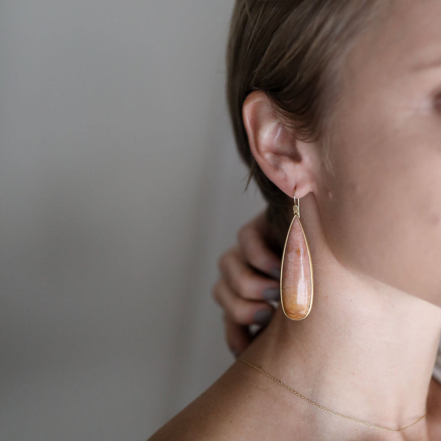 Long Amazonite Drop Earrings