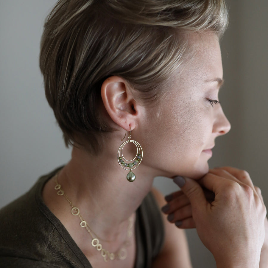 Tahitian Pearl Party Hoops