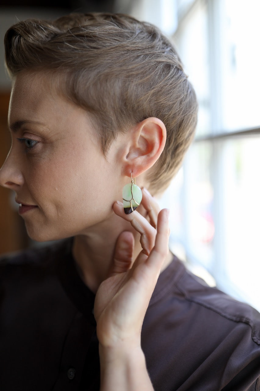 Green Garnet Butterfly Earrings