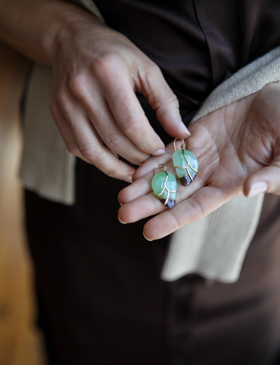 Green Garnet Butterfly Earrings