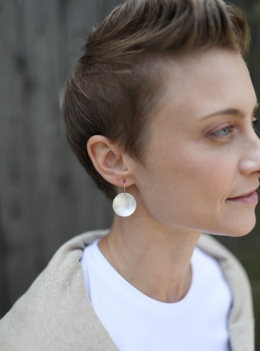 Small Carved Dome Earrings