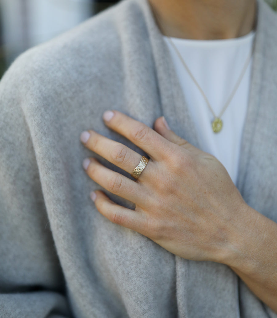 Gold Fish Scale Ring