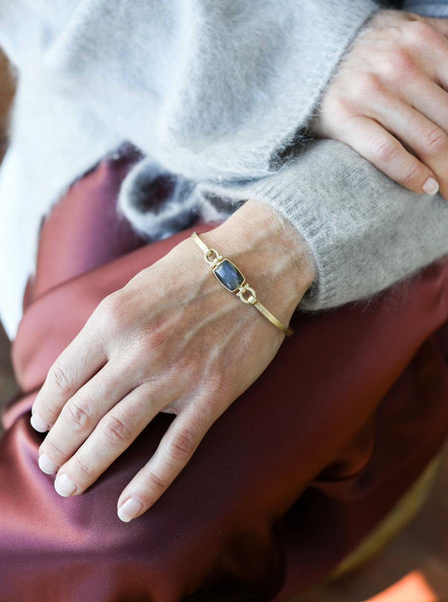 Cabochon Labradorite Rectangle Bracelet
