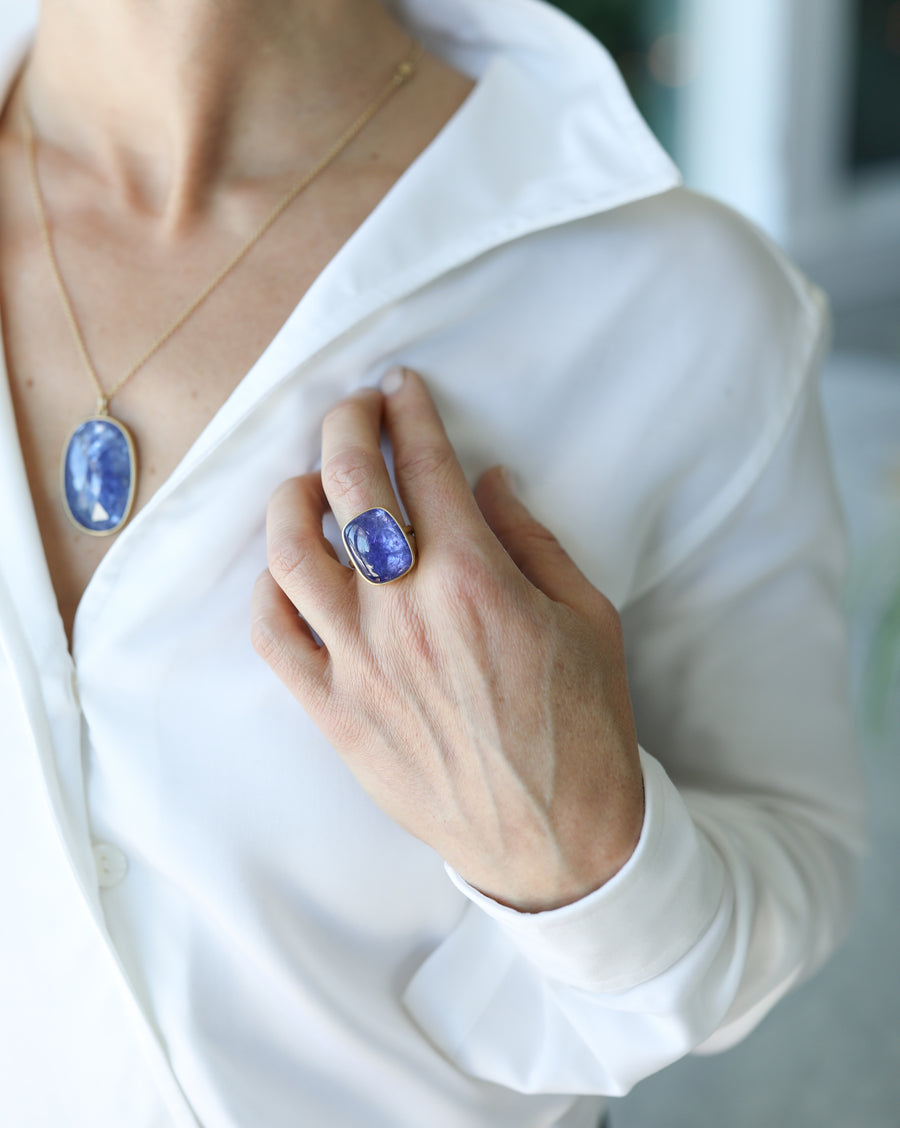 Tanzanite Cushion Ring