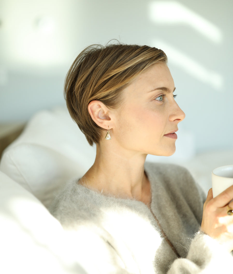 Rutilated Quartz Fan Earrings