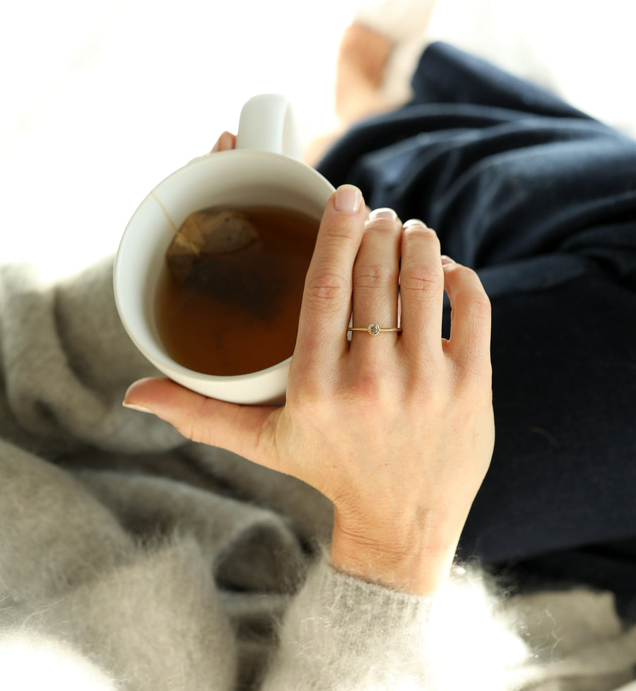 Champagne Rose Cut Diamond Ring