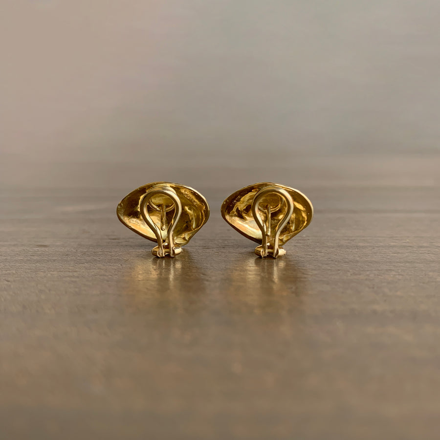 Mimi Favre Cross-Bar Venus Shell Post Earrings earrings back view 