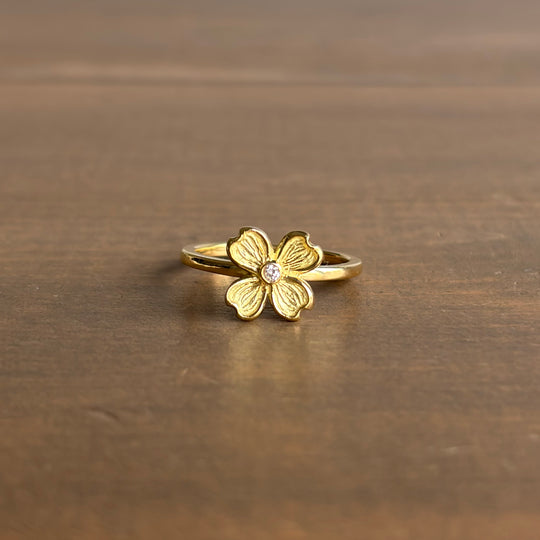 Mimi Favre Dogwood Flower Diamond Ring front view