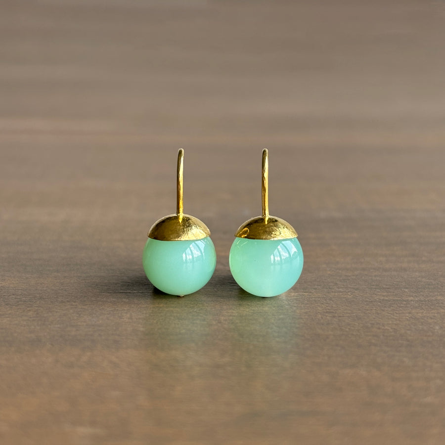 Mimi Favre Hammered Dome Chrysoprase Earrings earrings main image