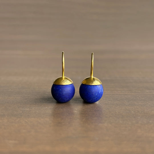 Mimi Favre Hammered Dome Lapis Earrings earrings main image