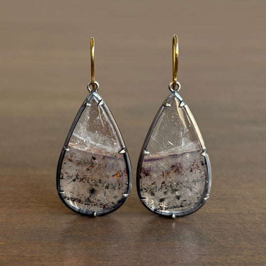 Mimi Favre Large Quartz Pear Drop Earrings