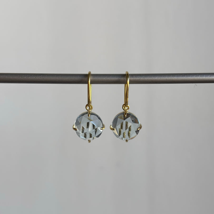 Mimi Favre Rose Cut Aquamarine Earrings earrings hanging view