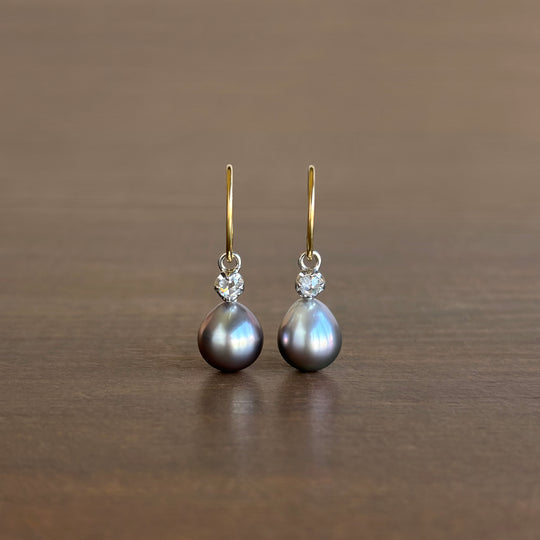Mimi Favre Tahitian Pearl & Rose Cut Diamond Earrings earrings main image