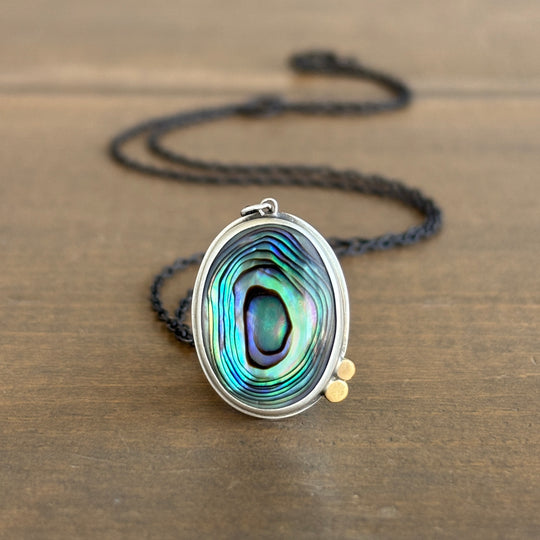 Mixed Metal Mother of Pearl Pendant