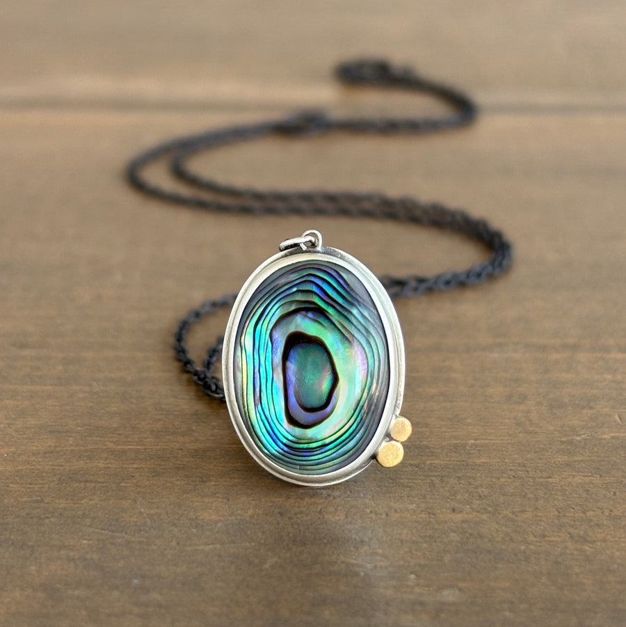 Mixed Metal Mother of Pearl Pendant
