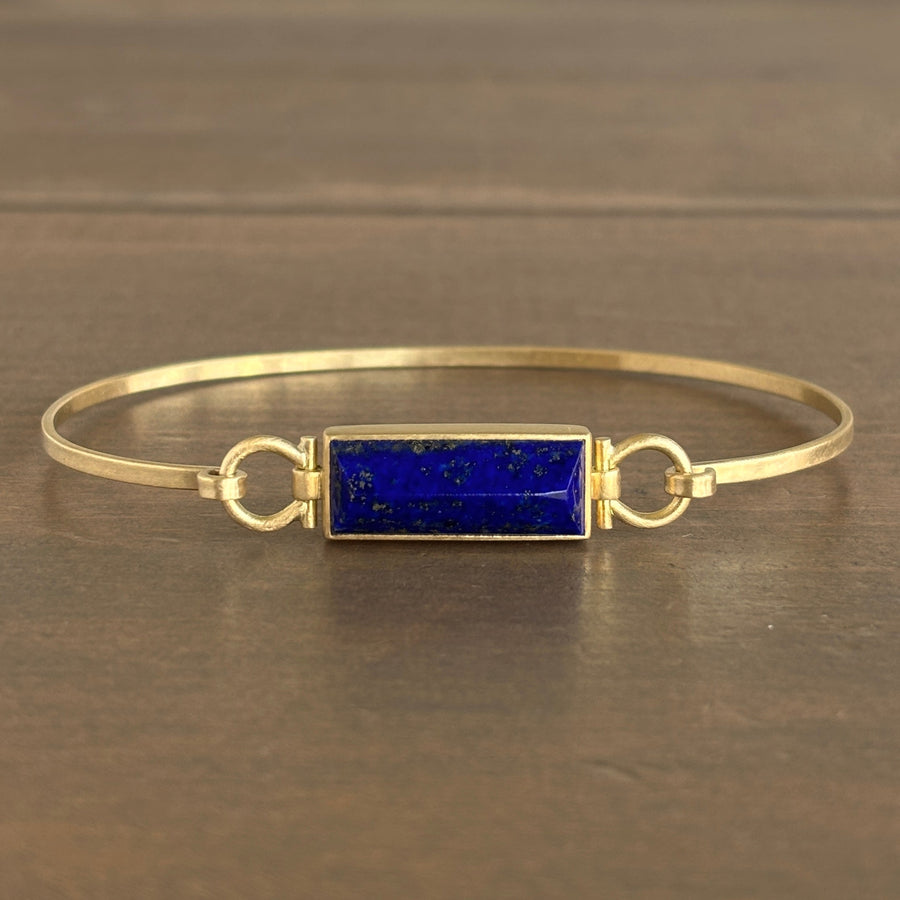 18k Gold & Lapis Lazuli Hinged Bracelet