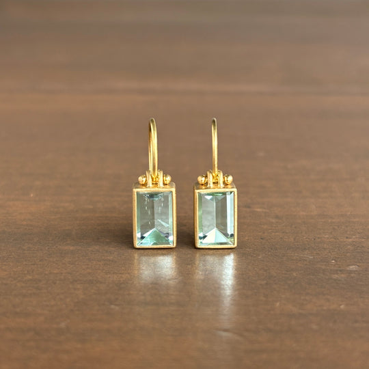 Monika Krol Emerald Cut Beryl Earrings