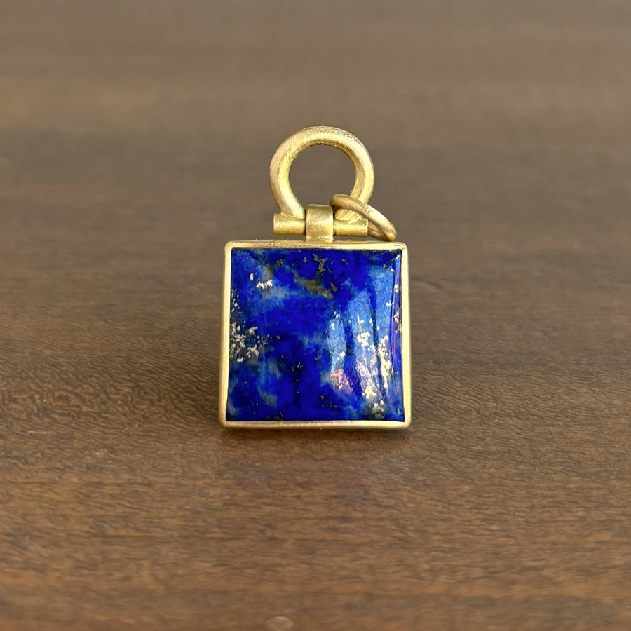 Square 18k Gold & Lapis Lazuli Pendant