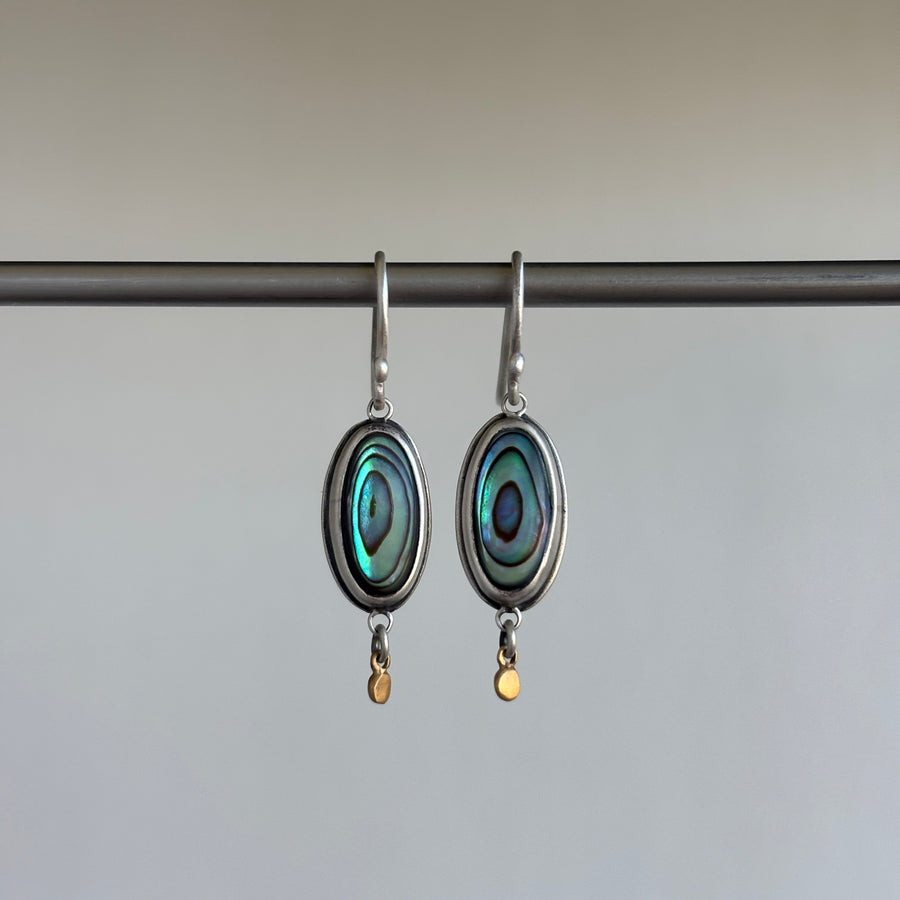 Mother of Pearl Earrings with 22k Gold & Sterling Silver hanging