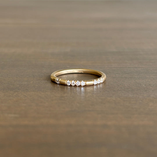 Nicole Landaw Jewelry Gold Diamond 'I Love You' Band