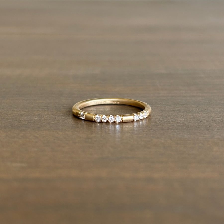 Nicole Landaw Jewelry Gold Diamond 'I Love You' Band