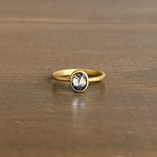Lola Brooks Oval Peppery Diamond Ring front view