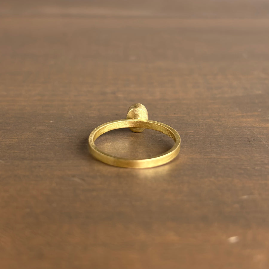 Oval Red Freckle Sapphire Stacking Ring by Monika Krol side view 3
