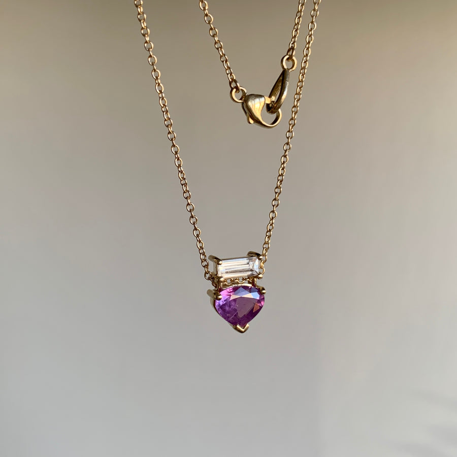 Paired Sapphire Pendant hanging