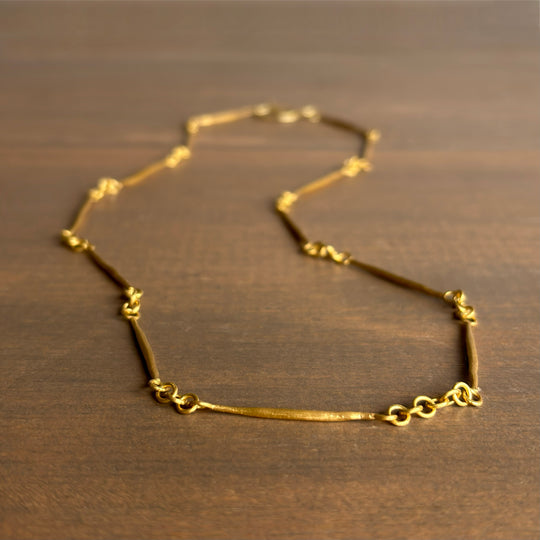 Rosanne Pugliese 22k Gold Twig Chain Necklace front view