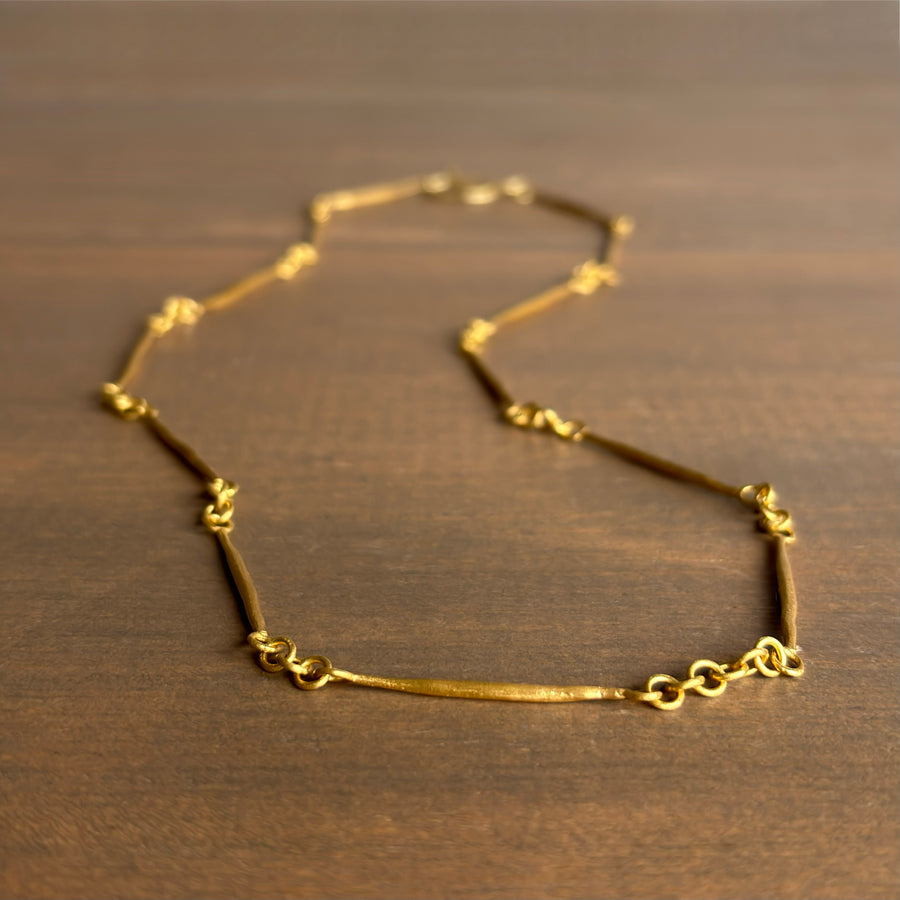 Rosanne Pugliese 22k Gold Twig Chain Necklace front view