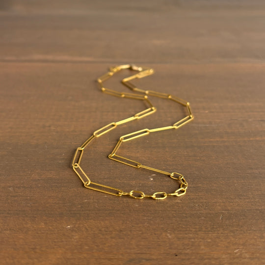 Rosanne Pugliese 22k Handmade Paperclip Chain with Mini Circle Links front view