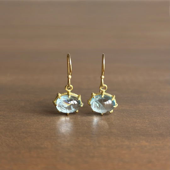 Rosanne Pugliese Mini Oval Cabochon Aquamarine Earrings main image