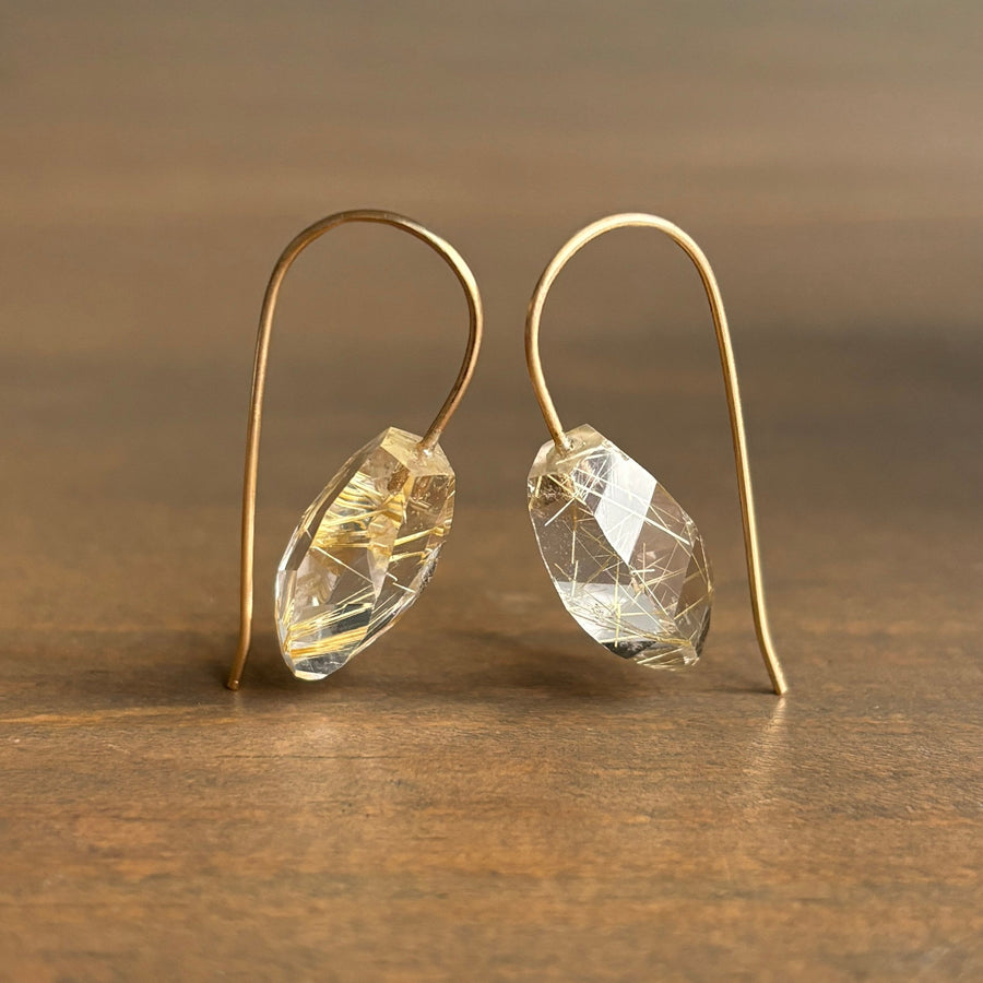 Rosanne Pugliese Rutilated Quartz Minimalist Drop Earrings main image