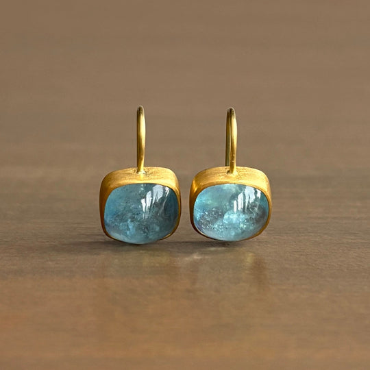 Rosanne Pugliese Squarish Aquamarine Cabochon Earrings main image