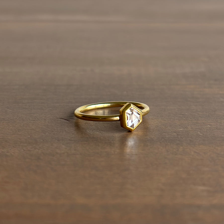  Rose Cut Diamond Shield Ring side view 1