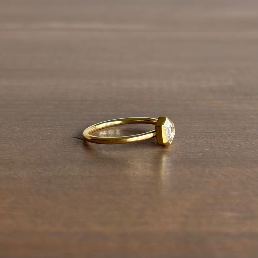  Rose Cut Diamond Shield Ring side view 2
