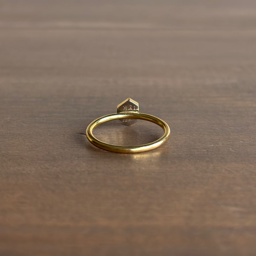 Rose Cut Diamond Shield Ring side view 3