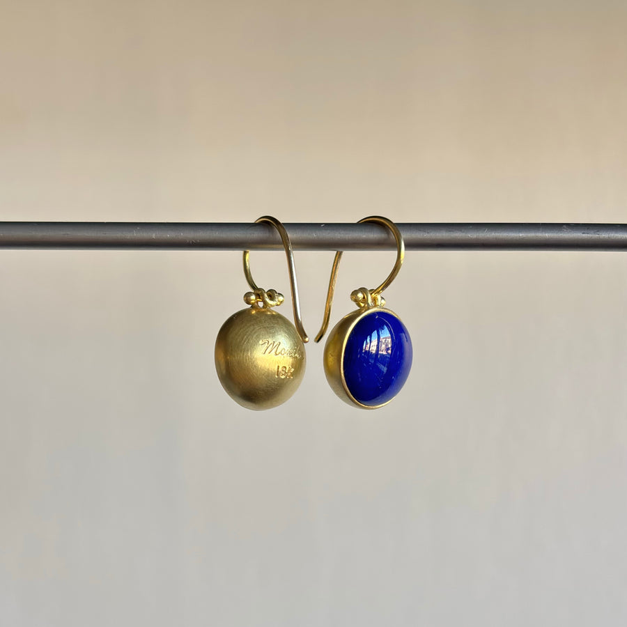 Round Lapis Earrings by Monika Krol back view