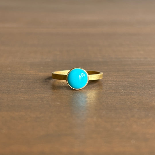 Round Sleeping Beauty Turquoise Stacking Ring by Monika Krol