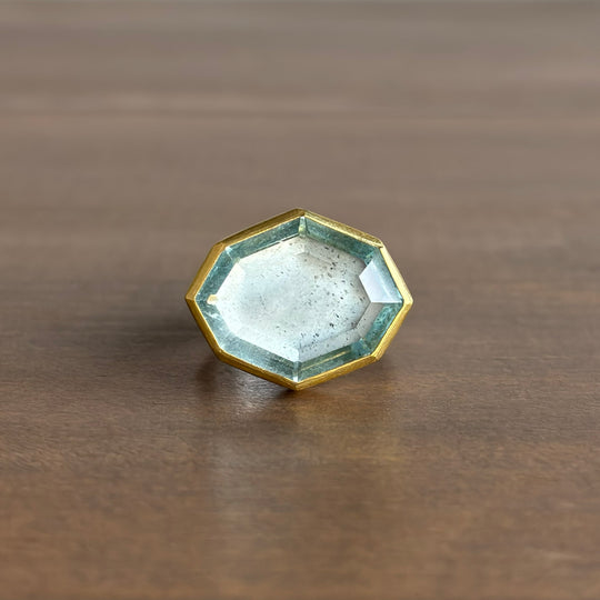 Sam Woehrmann Large Aquamarine Tablet East-West Ring front view