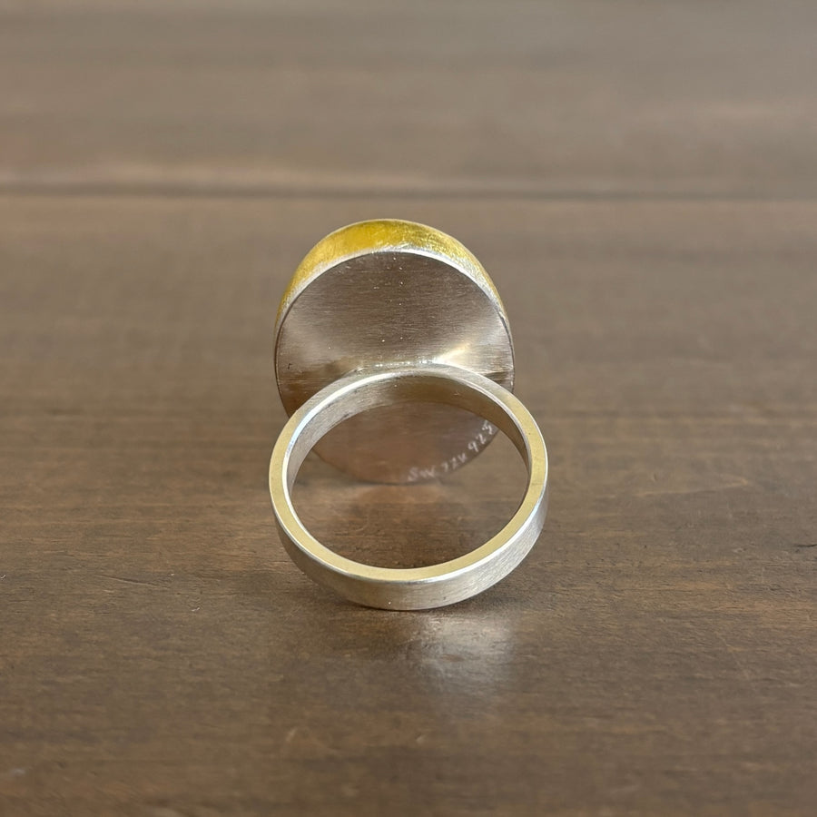 Sam Woehrmann Large Oval Moonstone Cabochon Ring side back