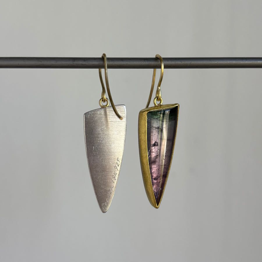 Sam Woehrmann Ombré Lavender & Green Tourmaline Earrings back