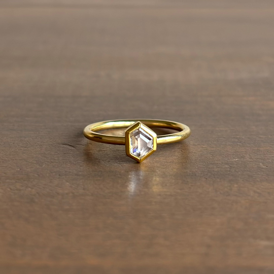 Sam Woehrmann Rose Cut Diamond Shield Ring front view