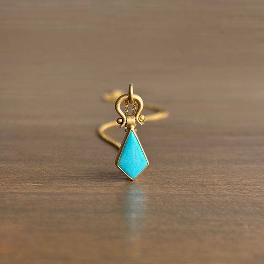 Sleeping Beauty Turquoise Kite Pendant by Monika Krol