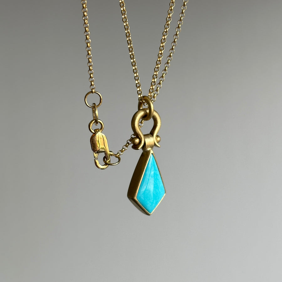 Sleeping Beauty Turquoise Kite Pendant by Monika Krol side view 1