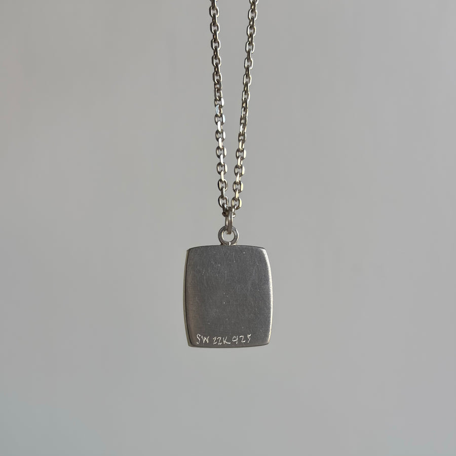 Smoky Quartz Cushion Splat Pendant hanging view 3