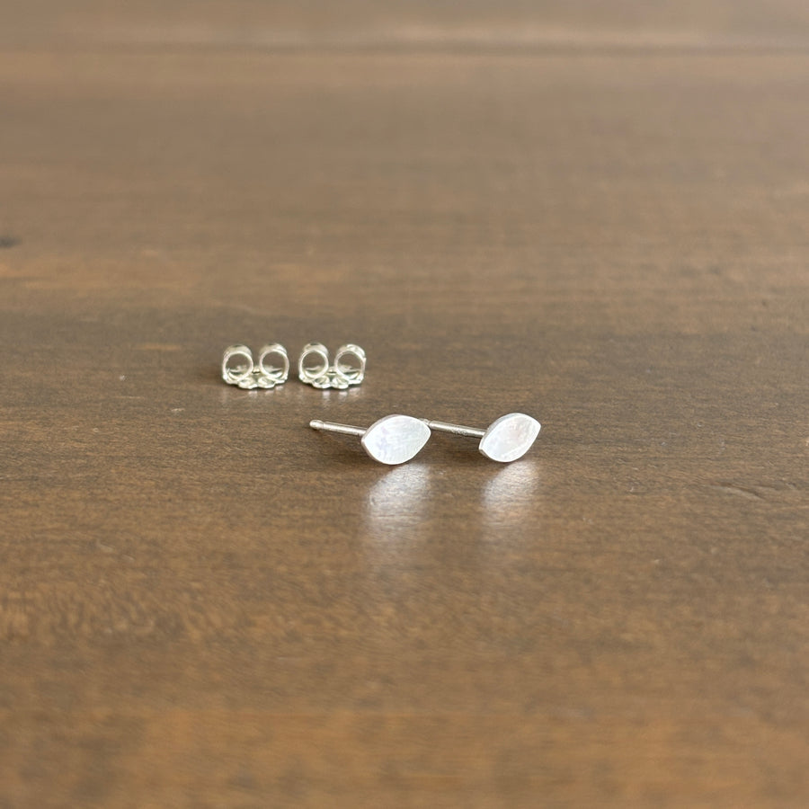 Sterling Silver Pointed Disk Stud Earrings