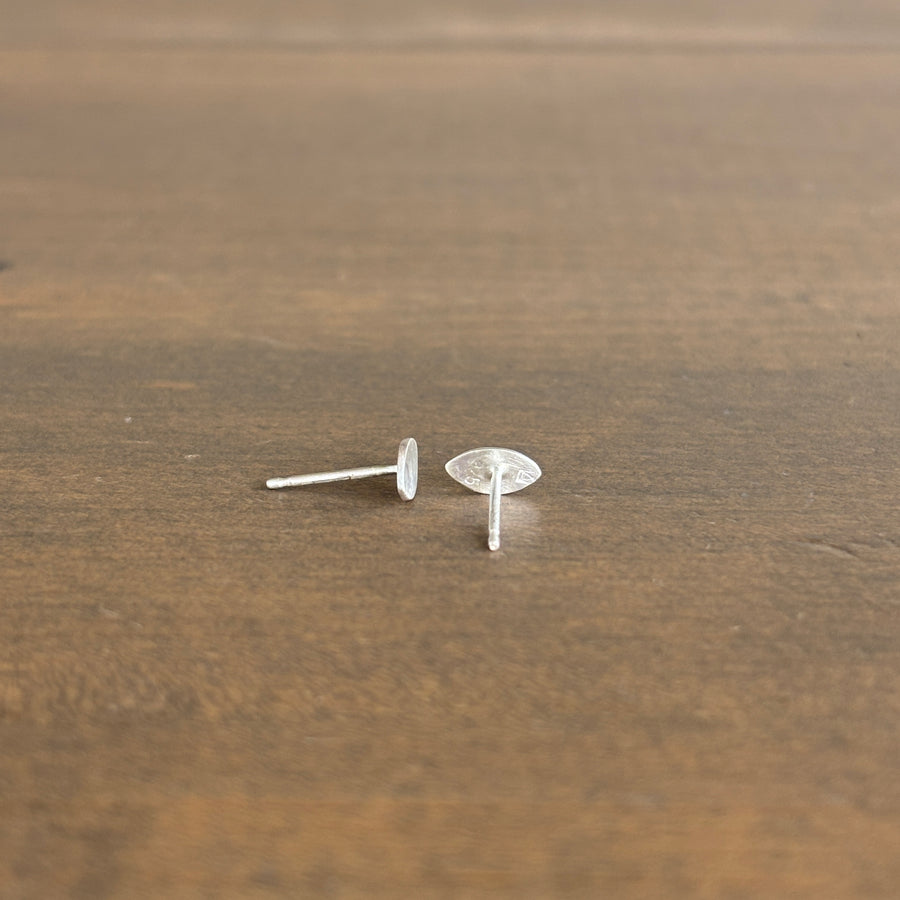 Sterling Silver Pointed Disk Stud Earrings side and back view